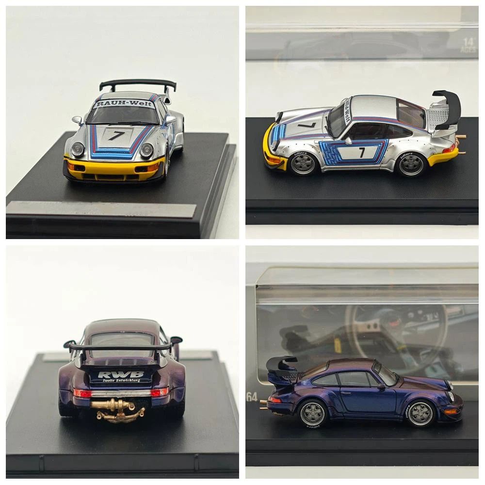 SW 1/64 For RWB 964 #7 Classic Sports Model Diecast Model Car Miniature Limited Edition Collectible