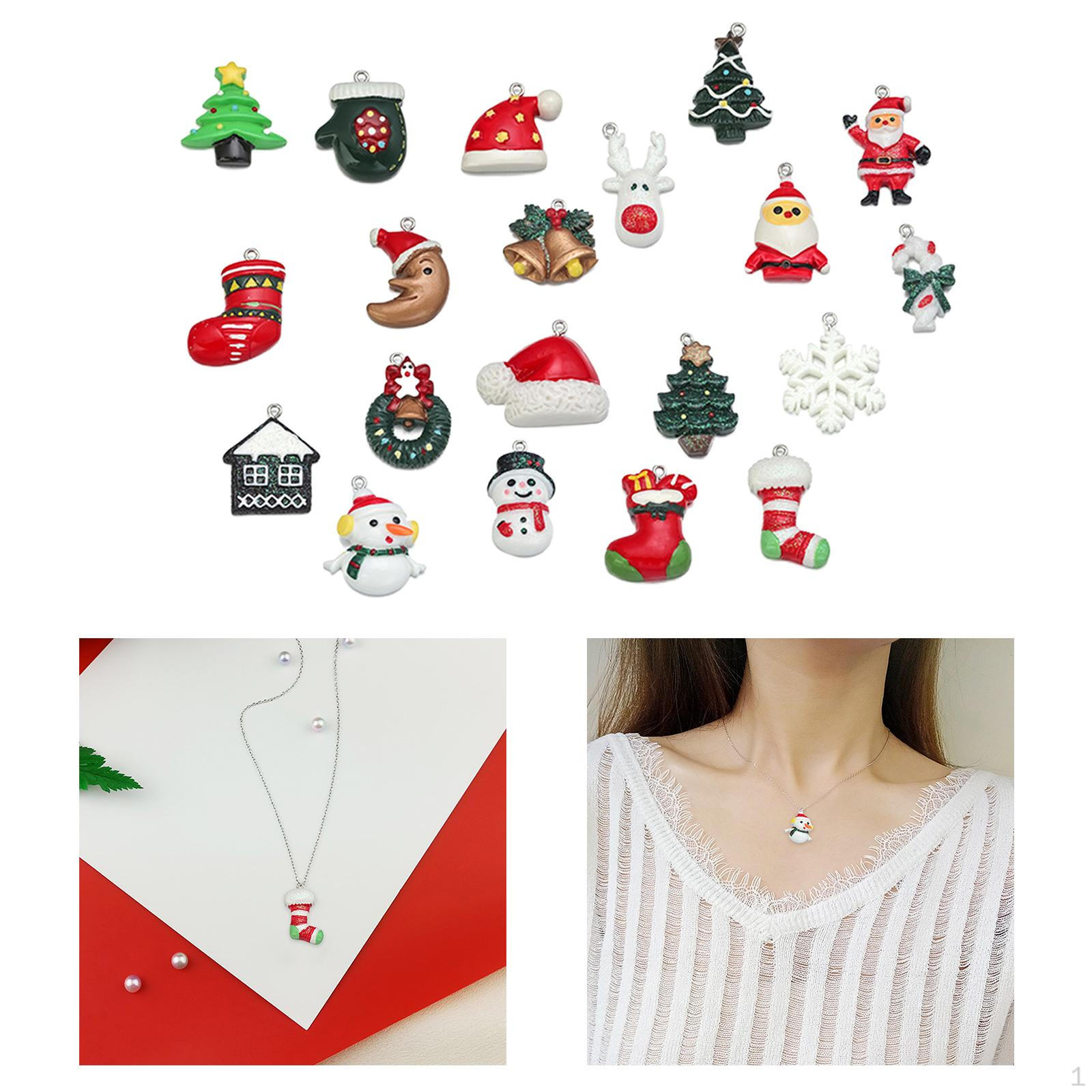 20x Charms Christmas Styles Pendants for Girls Women Jewelry Making Craft