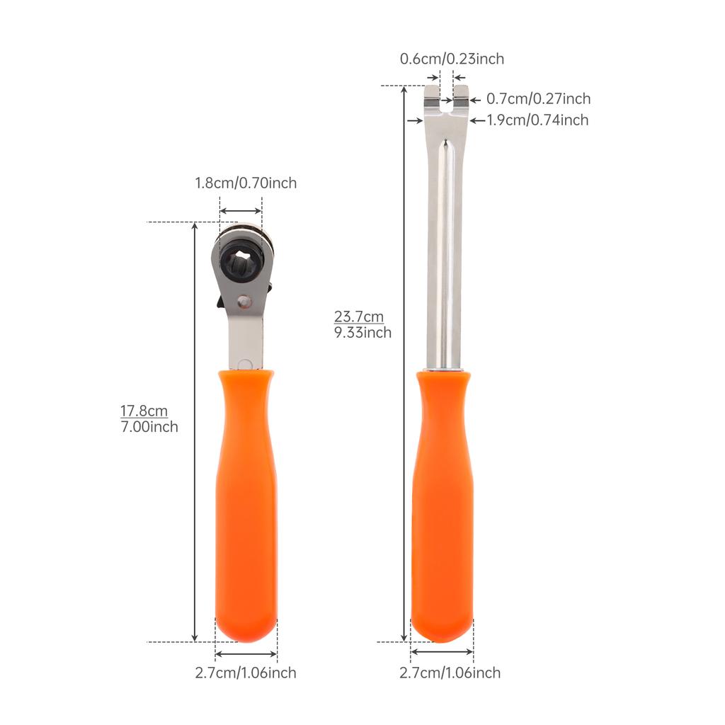 2pcs Automatic Tightening Slack Adjuster Tool 5/16 Inch Ratchet Wrench Brake Kit for Air Brake System Car Truck Trailer
