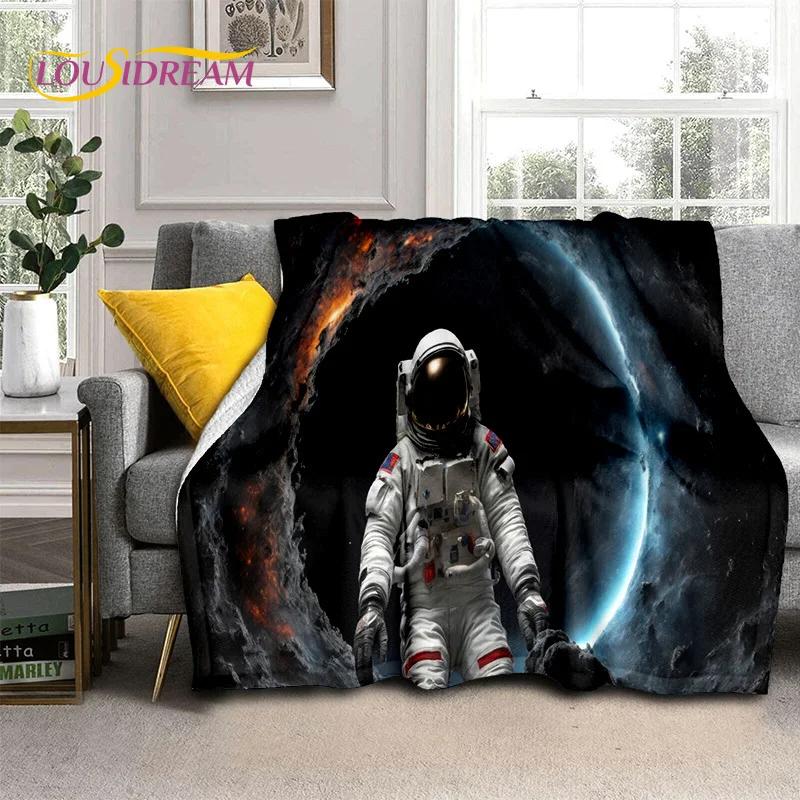 Astronaut Dream Universe Spaceman 3D Outer Space Cartoon Soft Blankets,Throw Blanket for Picnic Beds Home Bedroom Cover Kid Gift