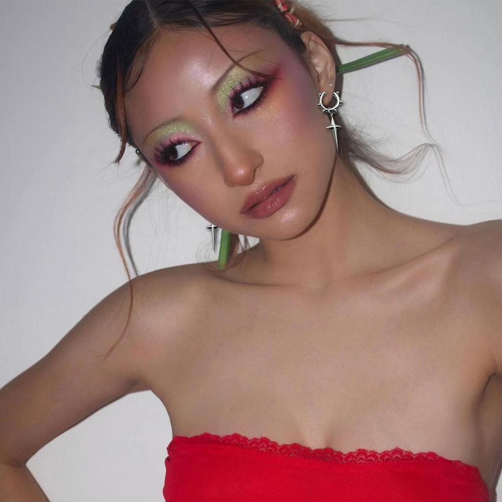 Stainless Steel Ear Rings Unique and Personalized Crucifix Pendant Earrings Adornment Delicate Cone Adorned Ear Rings