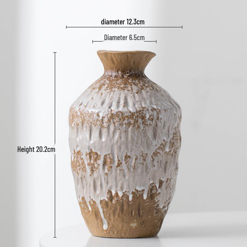 Retro Chinese Ceramic Vase: Elegant Flower Insert for Living Room, Dining Table, Hotel, and B&B Decor