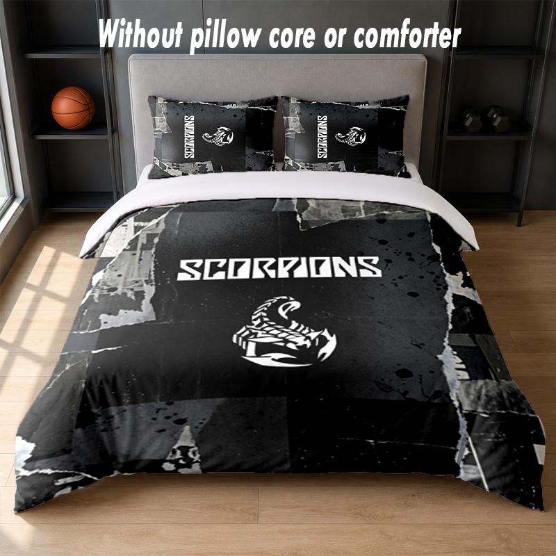 Scorpions Design Bed Bedding Set 1 Duvet Cover + 2 Pillowcases Soft Breathable Household Bed Linens