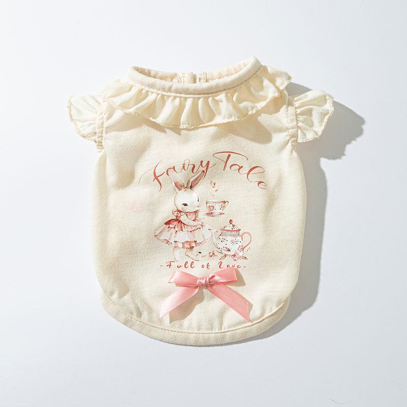 

Spring and summer fungus lace dog vest princess style dog vest medium and small dog teddy cat pet clothes XL (recommended weight 11-7.5 kg)