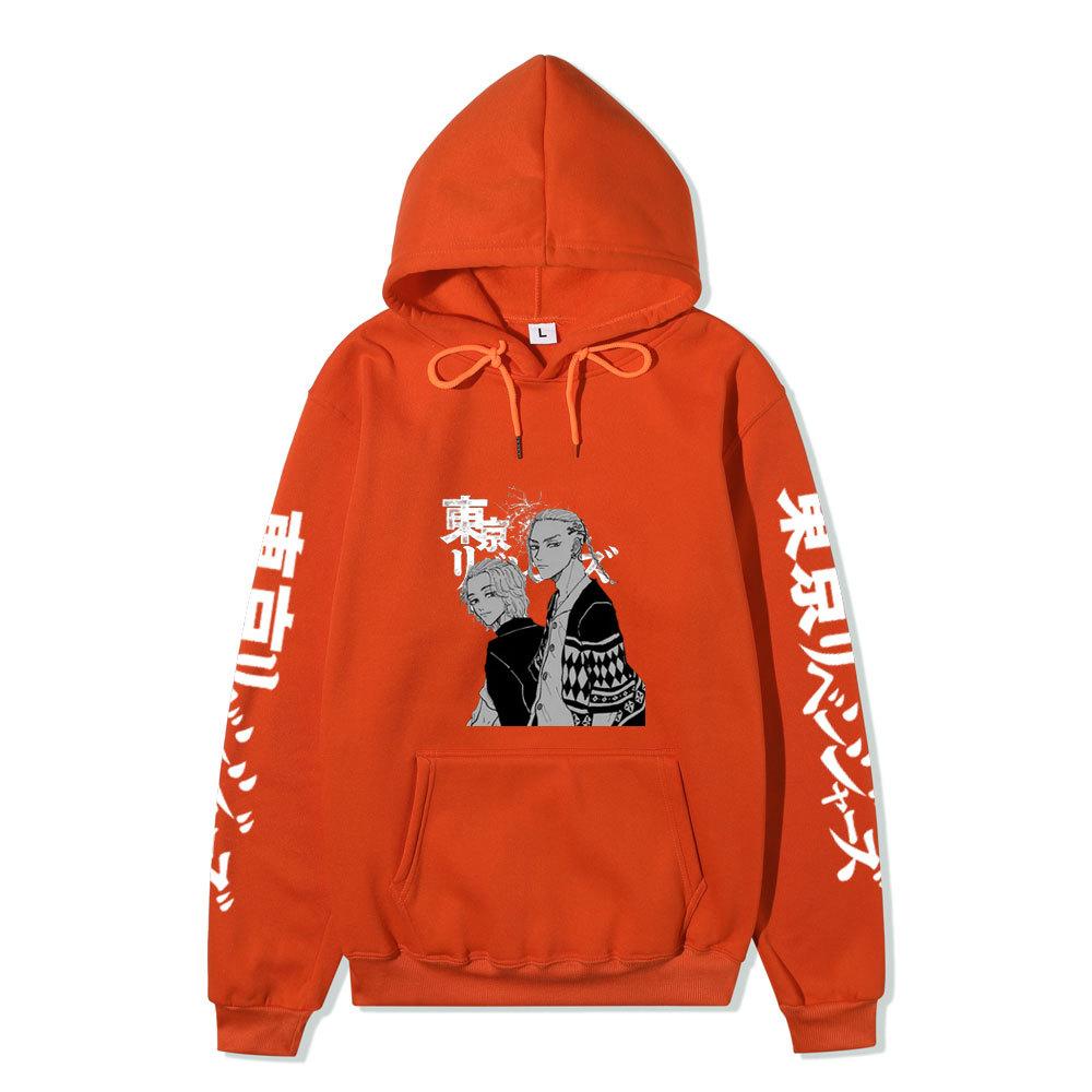 Tokyo Revengers Two Characters Unisex Fleece Hoodie Autumn Winter Black White Manga Print Long Sleeve Anime Pullover Sweatshirt