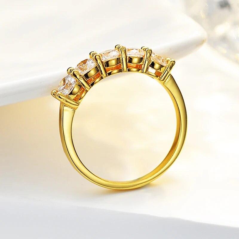 14k Gold Plated 1.5CTTW Real Moissanite Diamond Rings for Women 1/3 Eternity Bands S925 Sterling Silver Fine Jewelry GRA