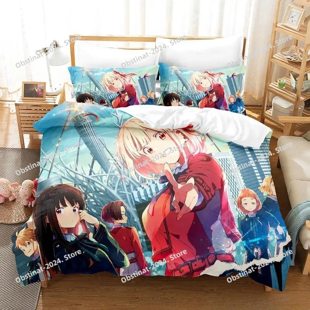 3d Print Anime Kawaii Girl Lycoris Recoil Bedding Set Single Twin Full Queen King Size Bed Set Adult Kid Bedroom Duvetcover Sets