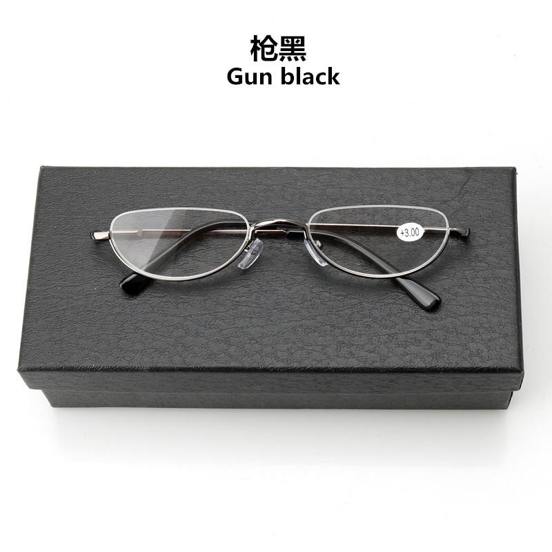 

Классические очки для чтения в полуободковой оправе, HD металлическая леска, прочные пружинные дужки 1.0 2.0 3.0 3.5 4.0, гладкий изогнутый стиль +4.0