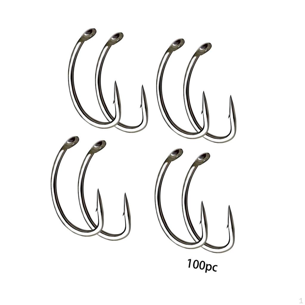 100 ks Háčků s protihrotem a zahnutým hrotem pro suché muškaření, vybavení, sladkovodní a mořská výbava