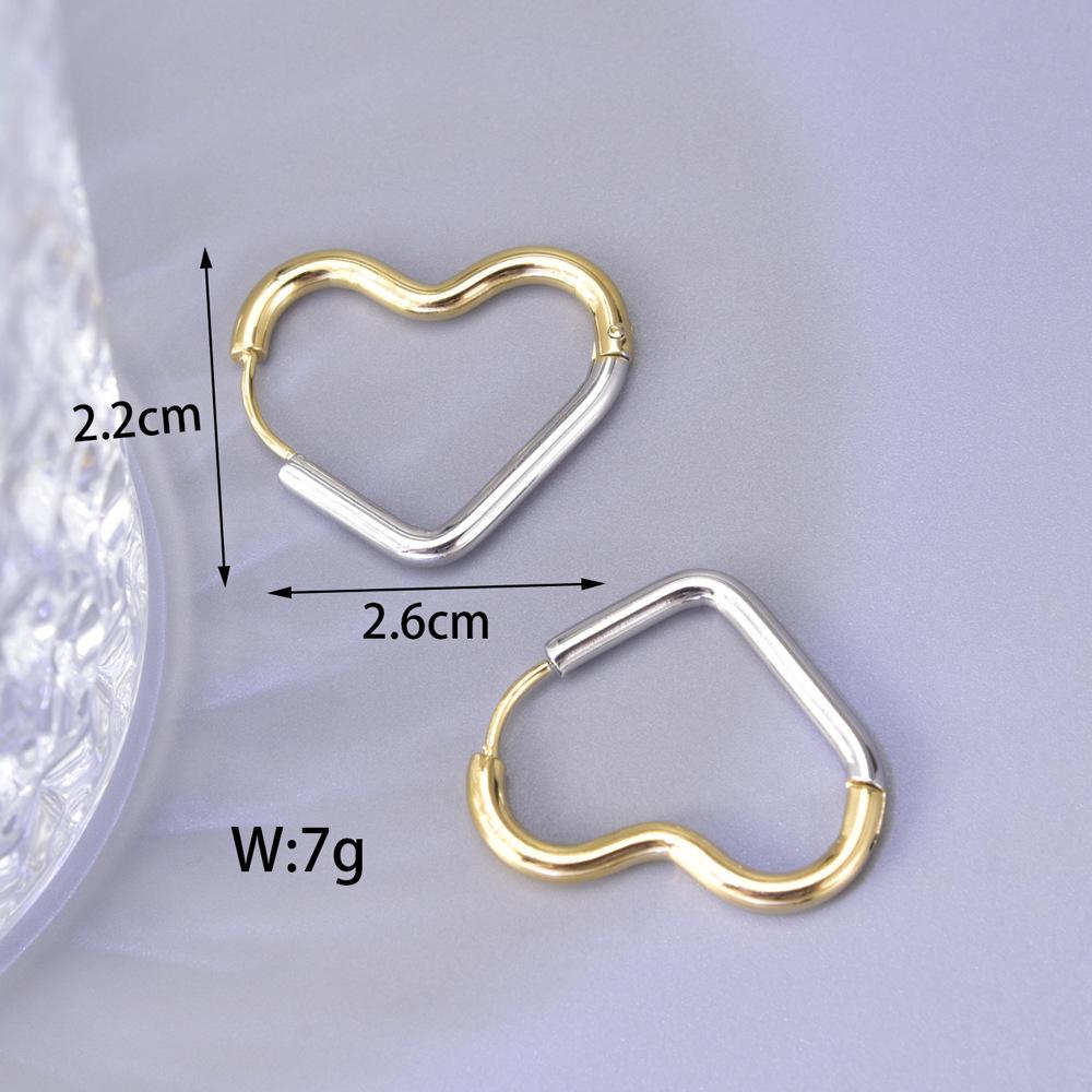 E34 E34 Heart-Shaped Earrings with Gold-Plated Stainless Steel Earrings
