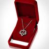 Huitan  Color Love Heart Necklace for Women Full with Sparkling CZ Engagement Wedding Bridal Necklaces New Fashion Jewelry