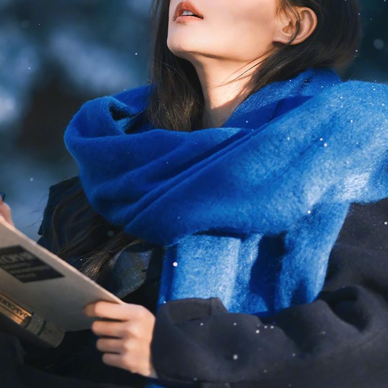 Solid Color Thick Large Scarf Women Men Autumn Winter Korean Style Student All-Match Shawl Warm Neck Scarf