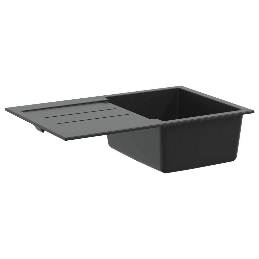 Black Kitchen Sink 780 X 500 Mm Made of 80percent Quartz and 20percent Resin