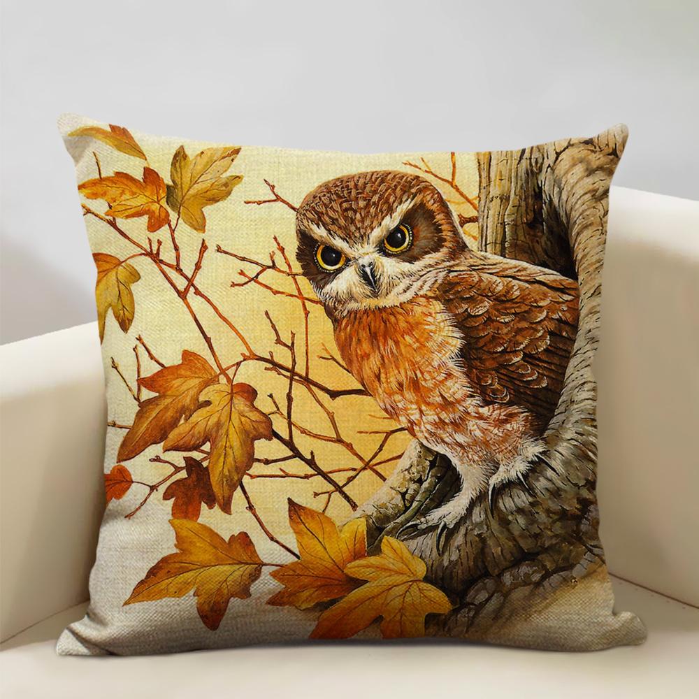 Bird Parrot Sofa Cushion Cover Bedroom Living Room Hotel Cafe Decoration Pillow Case 45x45cm Linen Pillowcase Chair Cushions