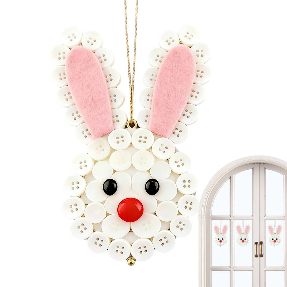 Button Crafts Easter Egg Bunny Pendant Handmade Craft Kits For All Ages For Adults Kids Living Room Bedroom Wall Door Classroom