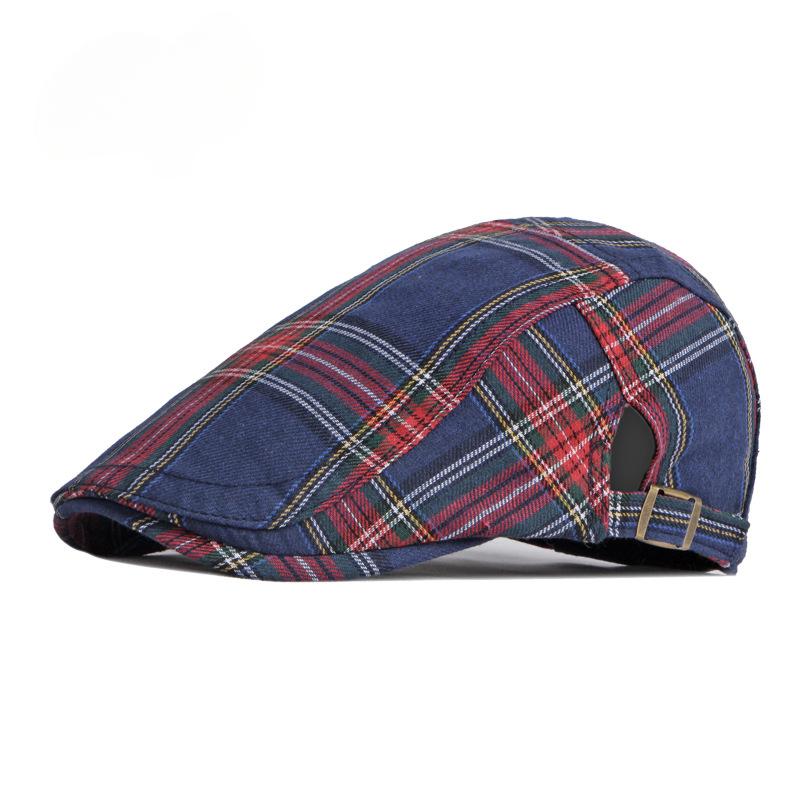 

New Classic Plaid Beret Women Retro Art Leisure Hat for Men Spring Summer Breathable Baseball Cap Casual Suncap Outside Female Adjustable
