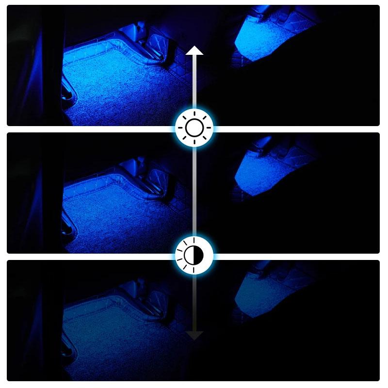 Neon 36LED Car Interior Ambient Foot Light Strip 4 in 1 with USB Wireless Remote Music APP Control Auto RGB Atmosphere Lamp
