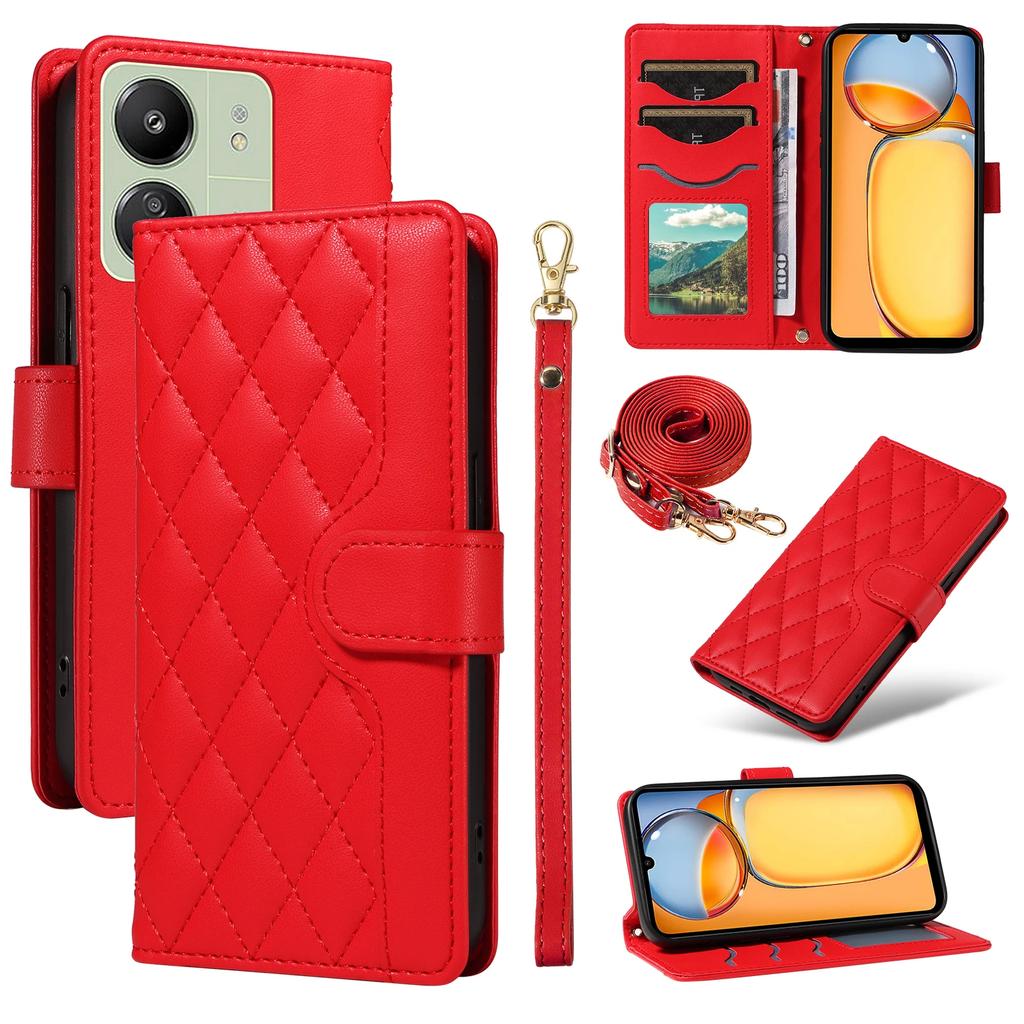 Crossbody Cards Solt Wallet Leather Case For Xiaomi Redmi Note 13 Pro Plus 13C 12 11 12T 11 POCO X6 5G 13T Lanyard Book Cover