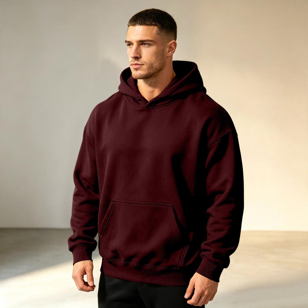 Men's Color Hooded Sweatshirt Casual Pullover for Spring and Fall