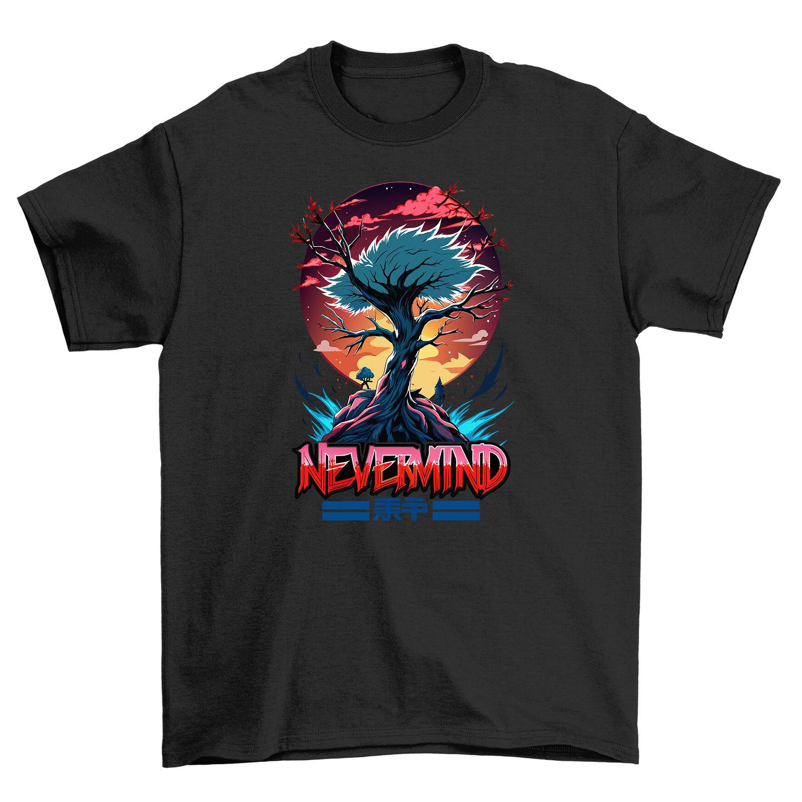 

Nevermind Anime Sarcastic T-Shirt Mens Womens Tees Top - A Tree-mendous Twist! Funny Unisex Tee for L