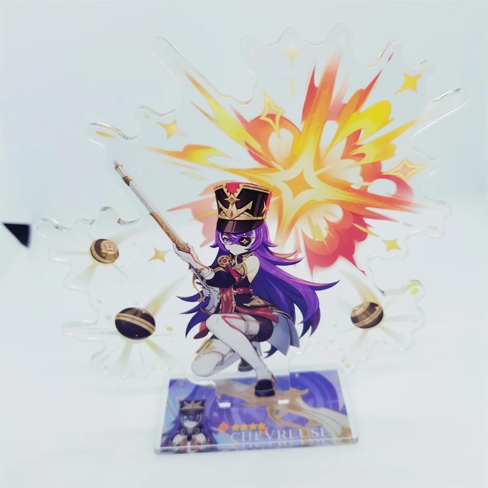 Game Impact New Stand Figure Acrylic Yelan Chevreuse Navia Xiao Cosplay Model Plate Desk Decor Fans Friend Gift