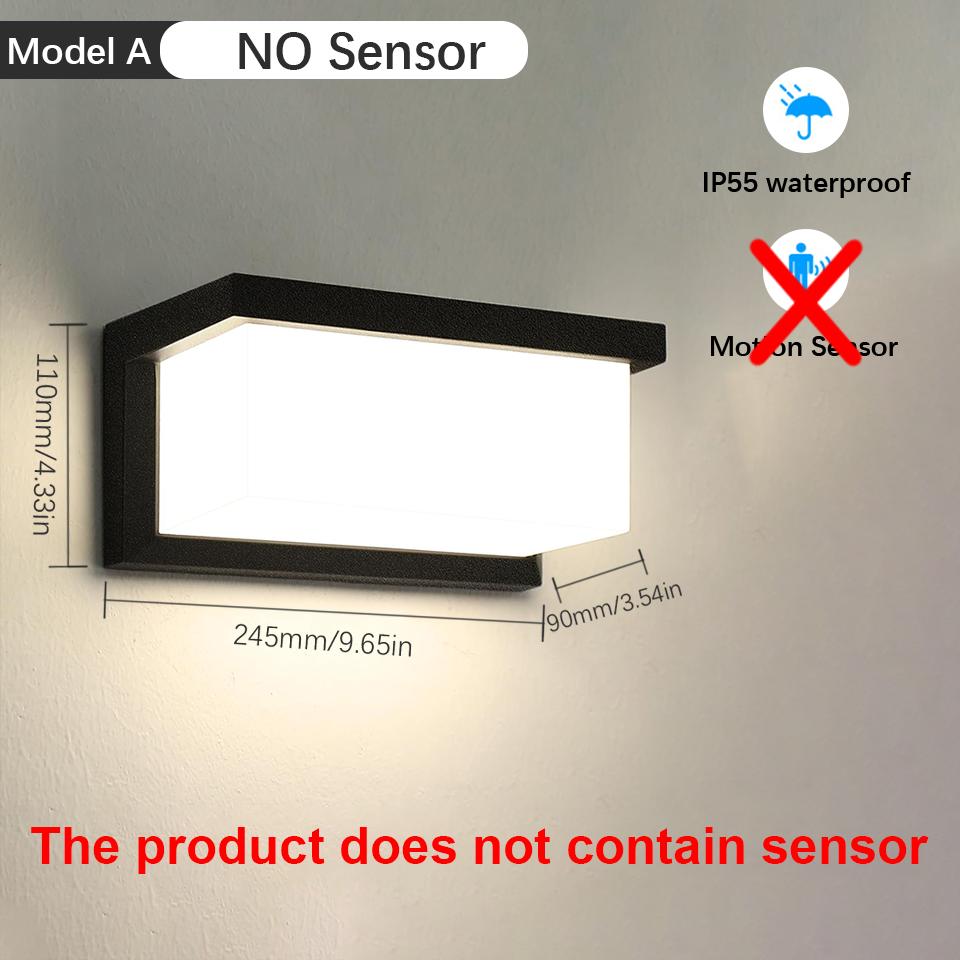 Outdoor LED Wall Lamp Motion Sensor Waterproof AC85-265V 16/30W Wall Lamp Outside Garden Porch Balcony Stairs Led Light For Room