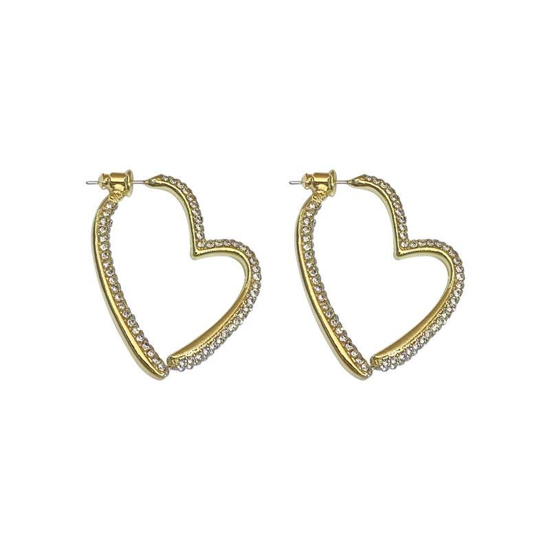 Exquisite 2025 Luxury Diamond Heart Earrings - Unique Circle Design