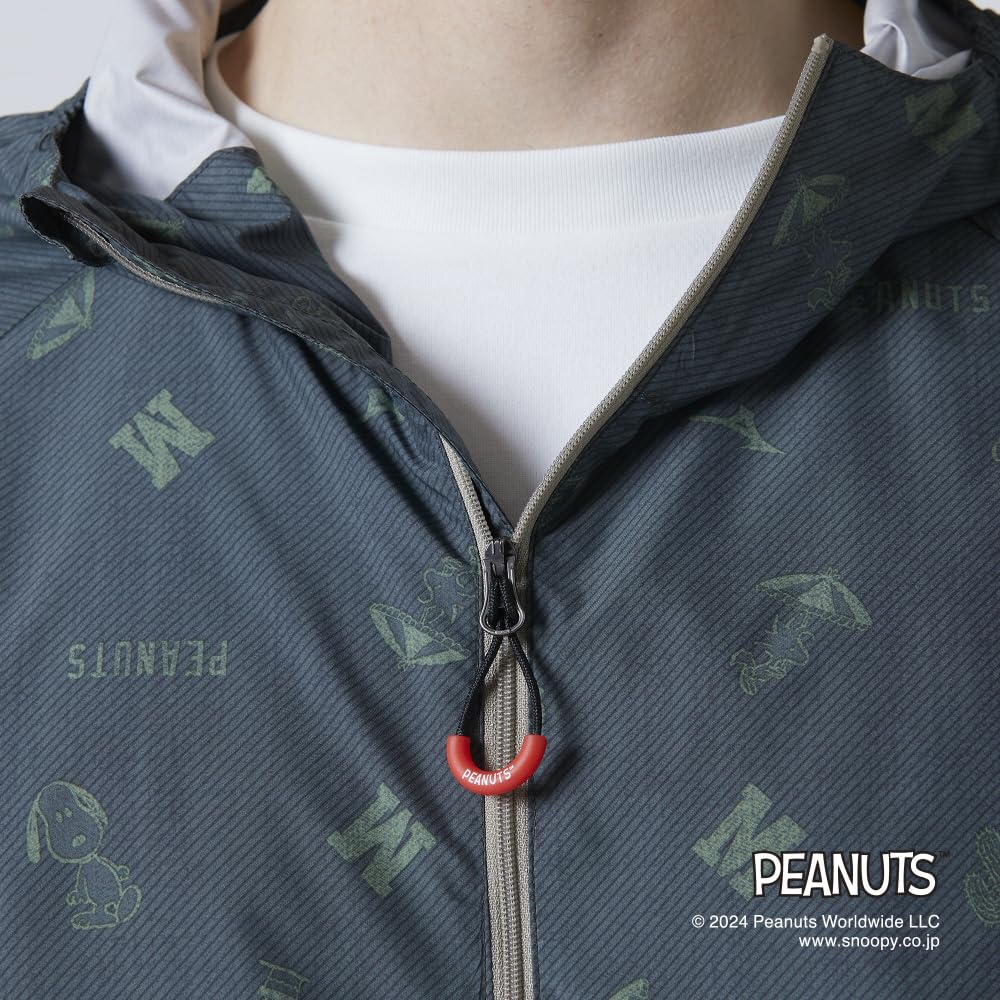Mizuno PEANUTS Compact Olive Water-Repellent Jacket, Snoopy, B2MEBY03, Men's,