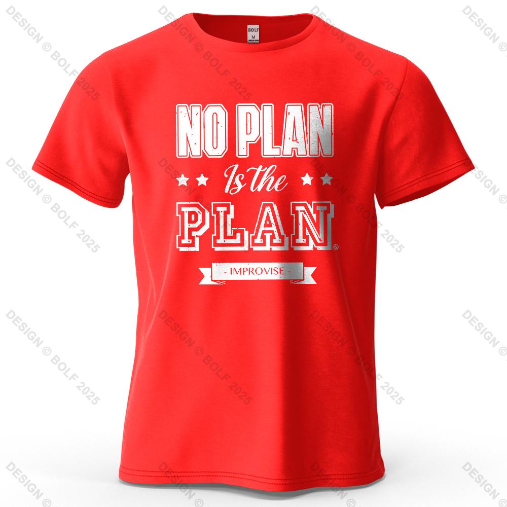 No Plan Is The Plan Printed Unisexs Tshirt 100 Cotton Oversized Trendy Graphic Tees For Unisex Tops Tees Casual Streetwear