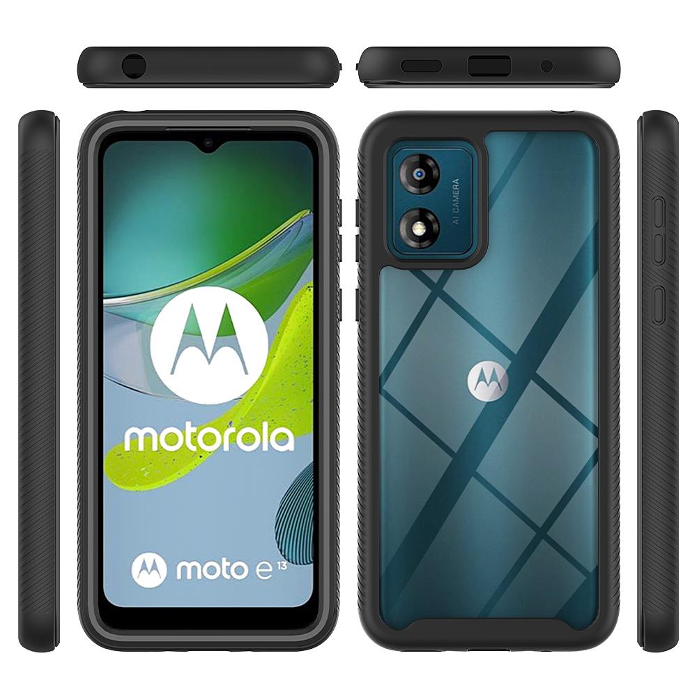 For Motorola Moto E13 4G 3-in-1 Full Protection Phone Case TPU+PC Back Cover with PET Screen Film