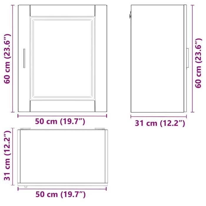 VidaXL Armoires murales de cuisine 2 pcs Porto chêne sonoma, meuble mural de cuisine, armoire pour mur de cuisine, armoire 854044