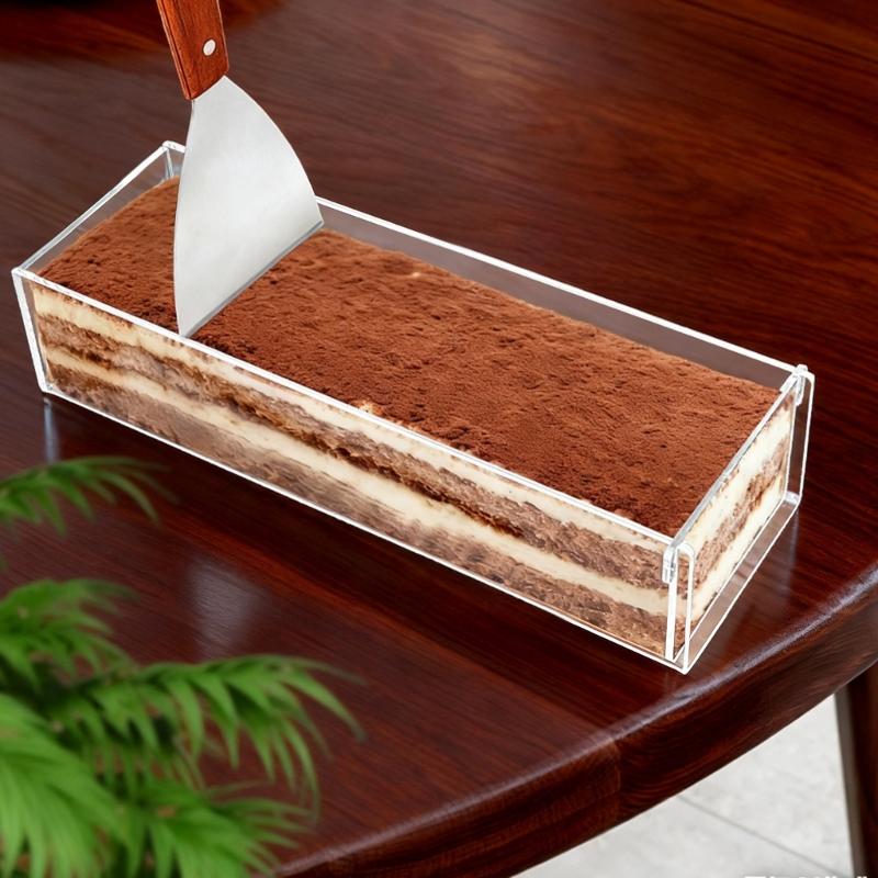 Elegante Scatola Trasparente per Tiramisù Contenitore Rettangolare in Acrilico per Dessert Ideale per Matrimoni Compleanni ed Eventi Speciali