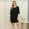 Women's Summer Modal T-Shirt Dress Half Sleeve Tee sleepdress With Pocket Loose Fit Plus Size Lightweight Loungewear Sleep Dress