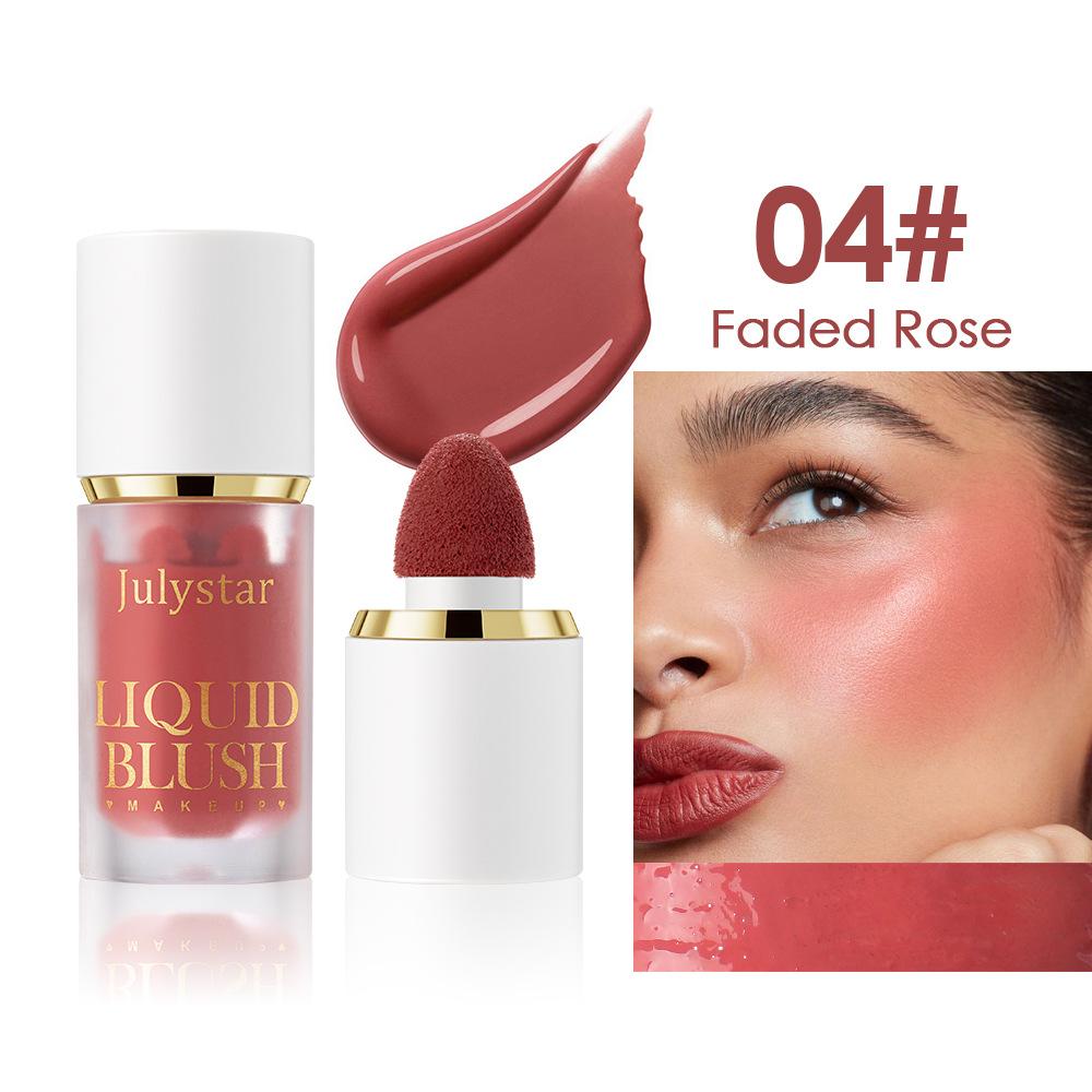 Lip and Cheeks Rouge Blush Liquid Portable Facial Nude Sexy Matte Big Head Brush Contouring Liquid Blush Pink Lipstick Face Makeup