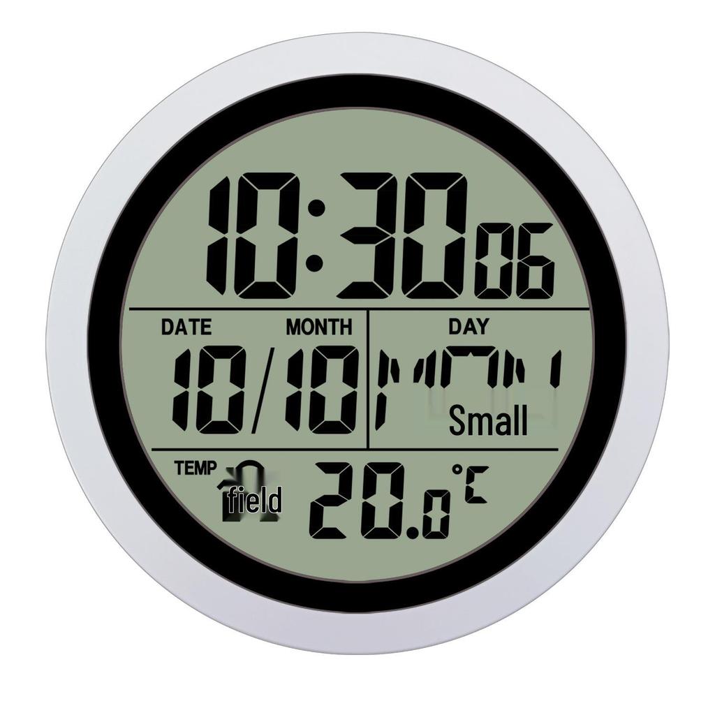 Punch-Free Self-Adhesive LCD Wall Clock: High-Definition Digital Display for Bathroom & Kitchen