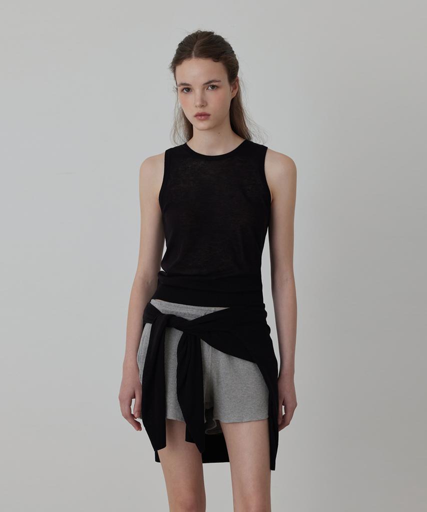 Kwinseulaebis Linen-Blend Sleeveless Knit Top_3Colors