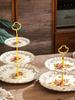 Ceramic Three-Tier Pastry Stand: English-European Style Fruit Bowl, Cake, Candy, and Snack Plate for Afternoon Tea.