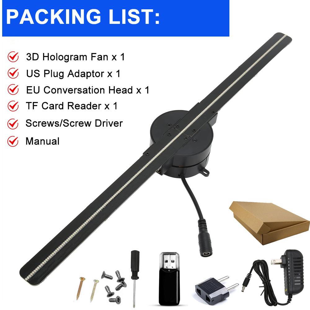 

3D голографический вентилятор 42 см WiFi 3D голографический проектор рекламный дисплей свет HD голографический проектор для магазинов баров вечеринок Рождество US-EU Plug