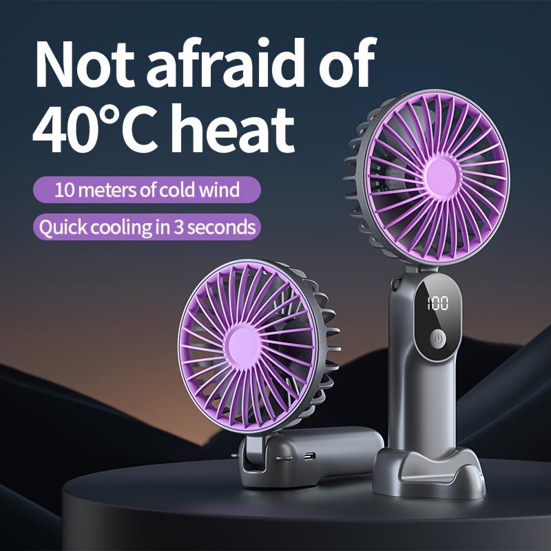 2025 Mini Portable Handheld USB Rechargeable Fan with 5-Speed Quiet Operation