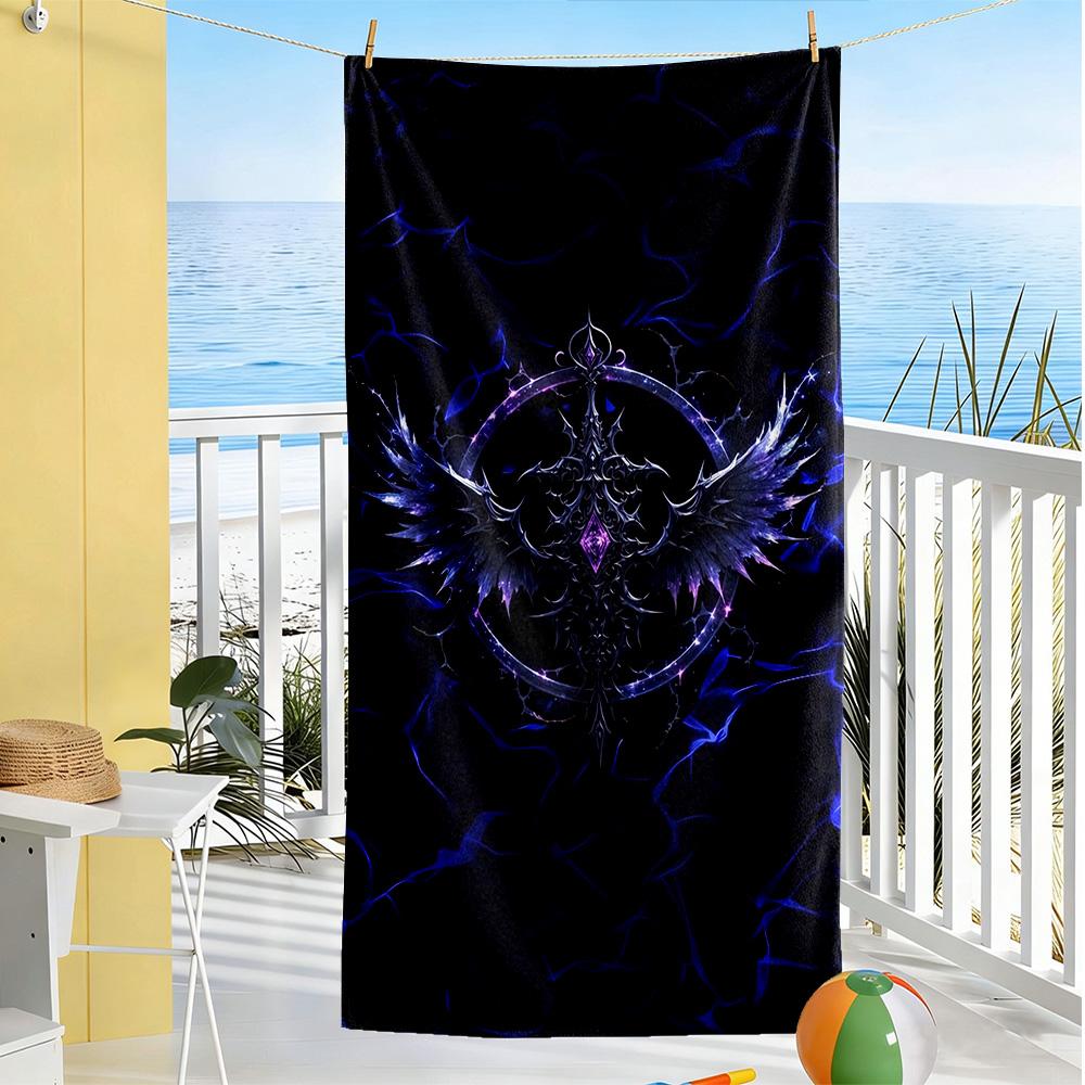 Gothic Style Beach Towel High Absorbency & Quick-Dry Comfortable Lightweight Suitable for Swimming, Gym, Camping, Yoga Vacation
