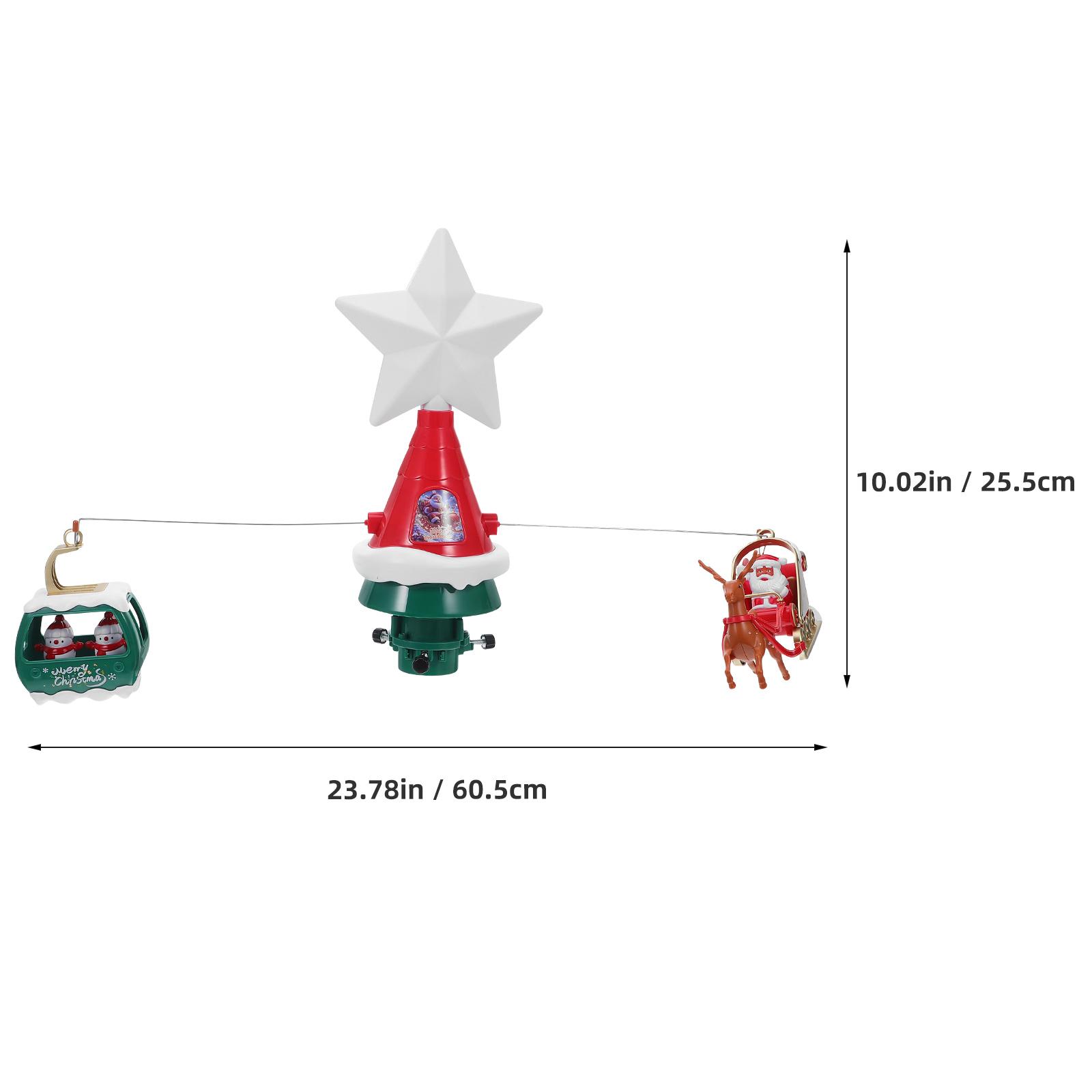 Rotating Christmas Tree Topper Musical Light Up Xmas Tree Star With Santa Reindeer Sleigh And Snowmen Illuminated Star Top