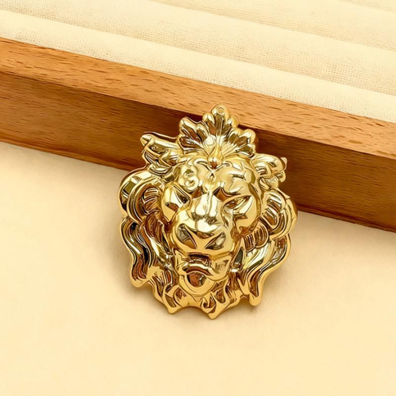 Lion Head Brooch Pin Western Style Women'S Accessory For Jackets Dresses, Parties - Year-Round Wearable Pin For