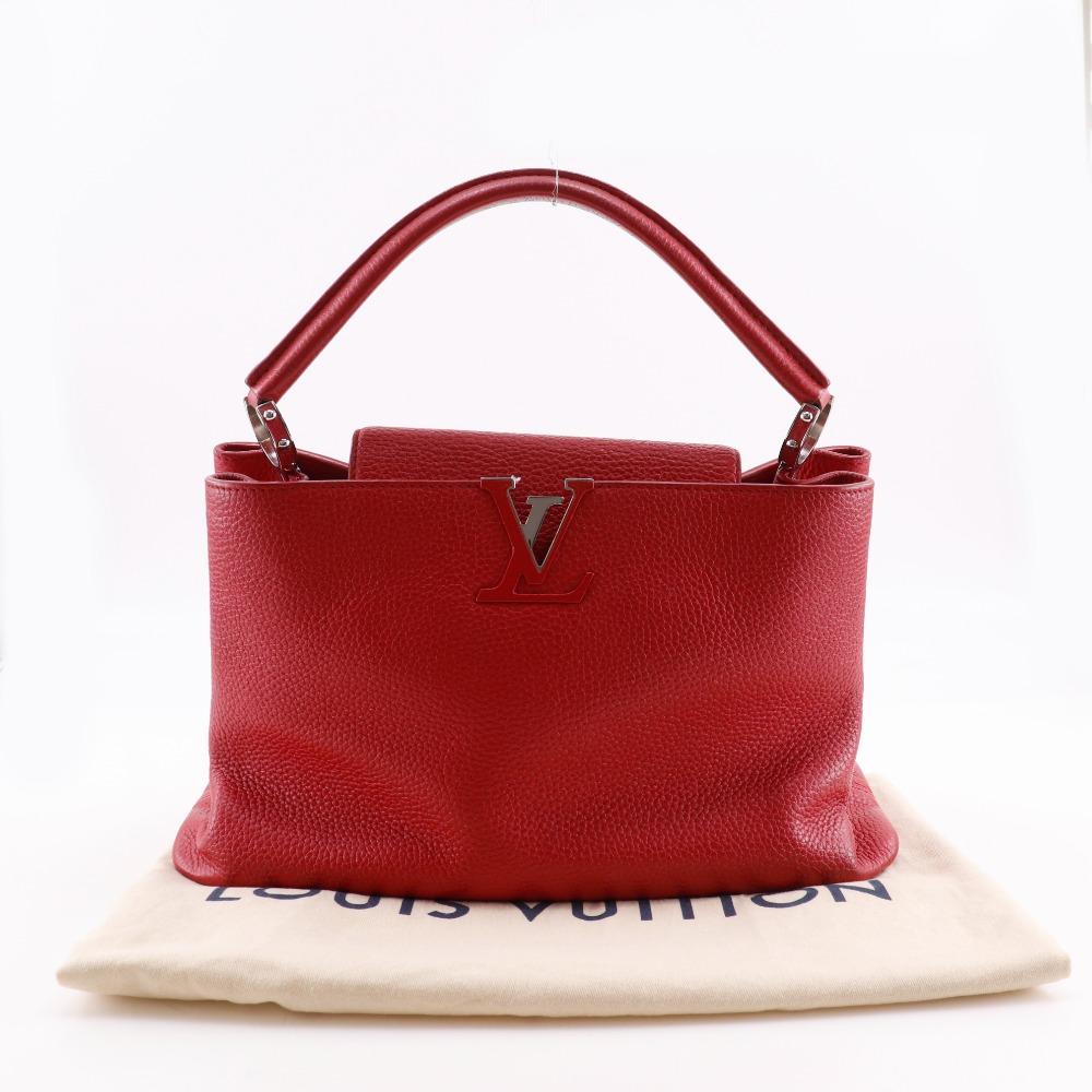 Louis Vuitton CAPCSINE MM Handbag M94412 Parnasea Red/Taurillon Clemence Leather Women Used
