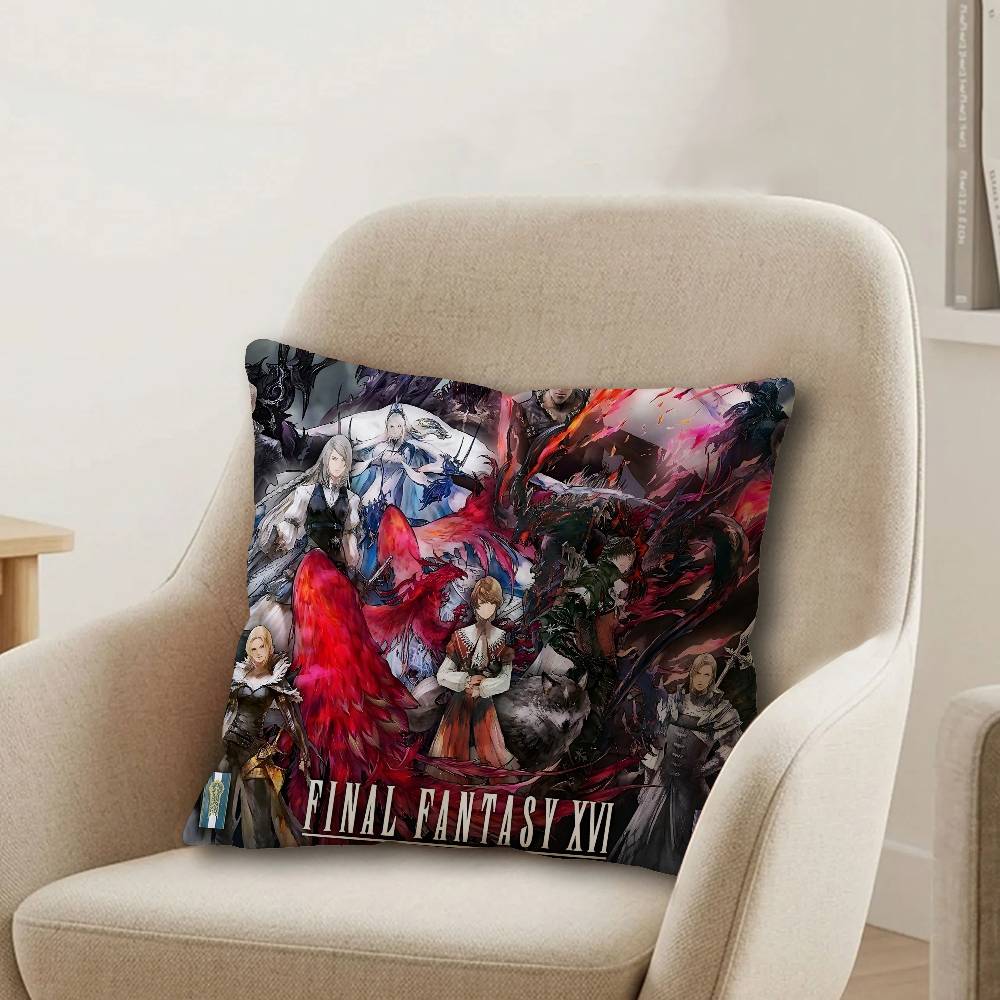 Final Fantasy Video Game Pillowcase toon Gift Cushion Cover Bedroom Home Sofa Chair Seat Decor pillow case