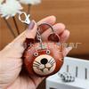 The First Layer Of Cowhide Tiger Keychain Pendant Motorcycle Car Key Chain Accessories Bag Pendant Cute Trendy