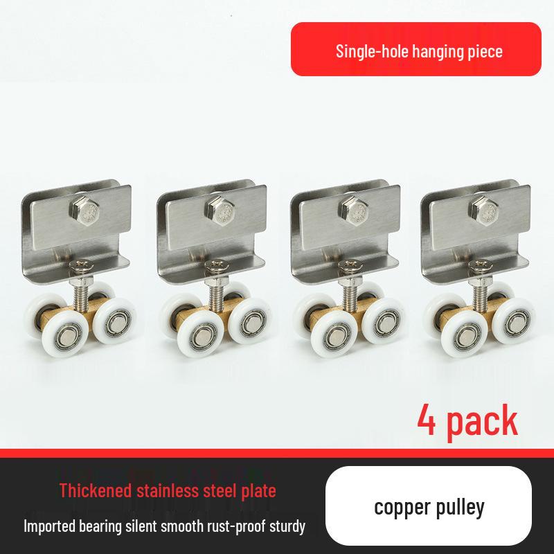 Sliding Shower Door Pulley Wheel Set - Copper Rollers for Glass Doors
