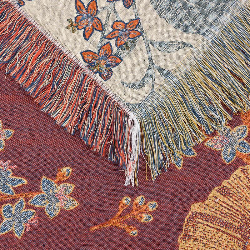 Floral Pattern Cotton Gauze Throw Blanket Towel Quilt Cover Blanket Summer Nap Thin Blanket Adult Air Conditioning Cool Quilt For Home