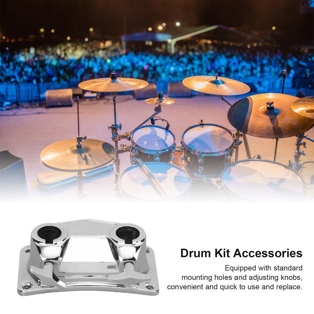 Metal Extension Bracket Silver Connecting Clamp Sturdy Bass Drum Bracket Drum Set Accessory