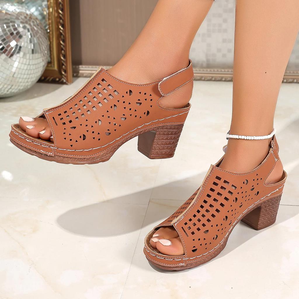 Women Wedges Sandals New Summer Luxury Sandals Anti-slip Platform Hollow Out Casual Sandals Open Toe High Heels Shoes for Women