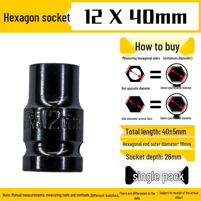 Electric Drill and Air Wrench Socket Set 1/2 Hex, 8-32mm
